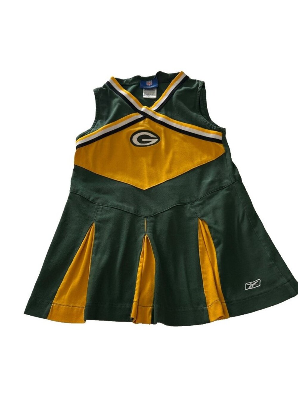 Green Bay Packers Cheer Dress Youth 6X Lg. NFL Football Halloween Costume